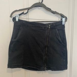 American Eagle Black Mini Skirt with Edgy Zipper